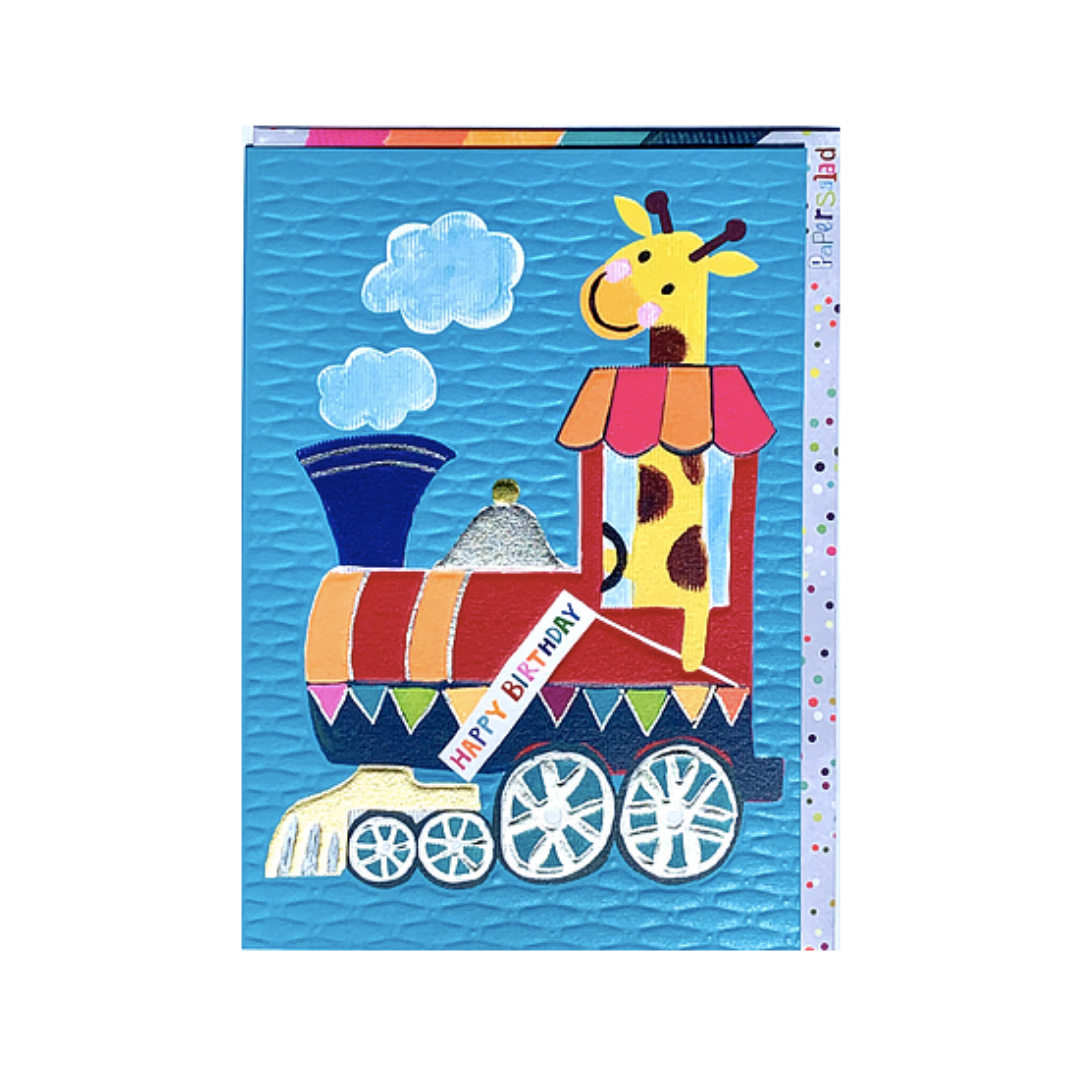 Card Birthday Animal Train