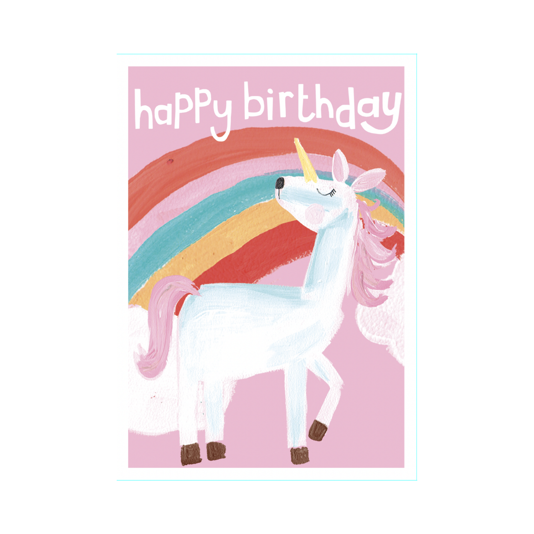 Rainbow Unicorn Happy Birthday