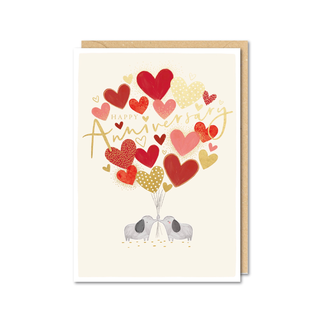 Anniversary Elephants and Hearts