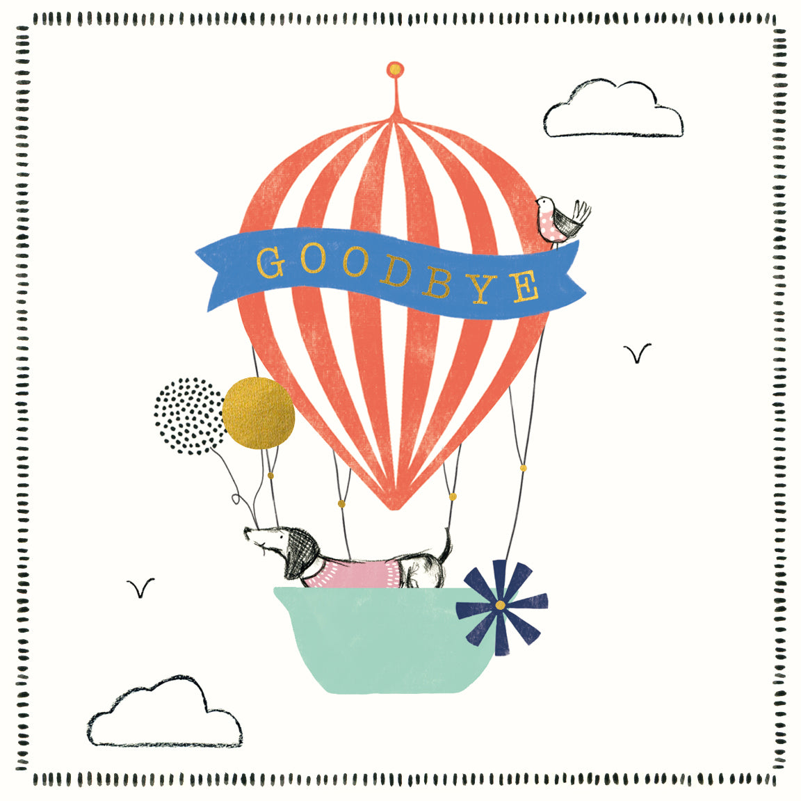 Goodbye Balloon Greeting Card