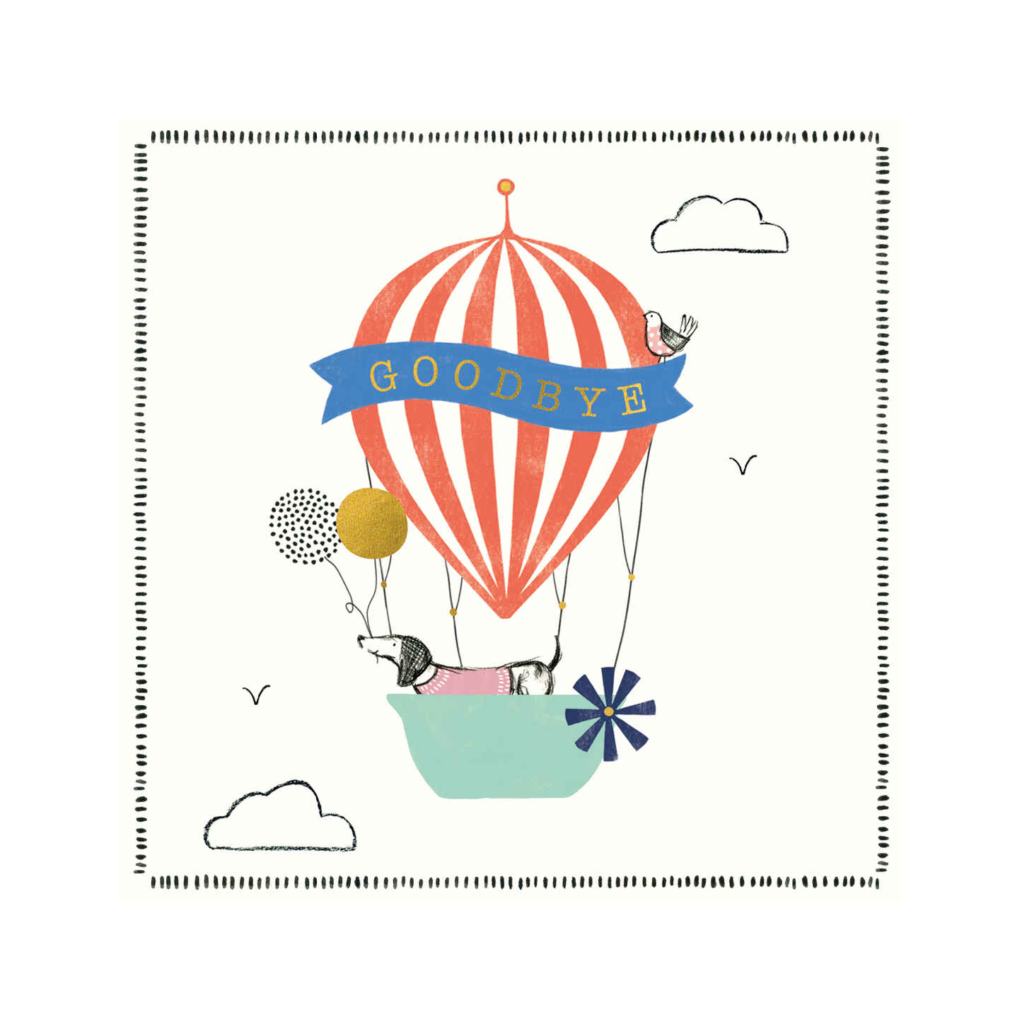 Goodbye Balloon Greeting Card