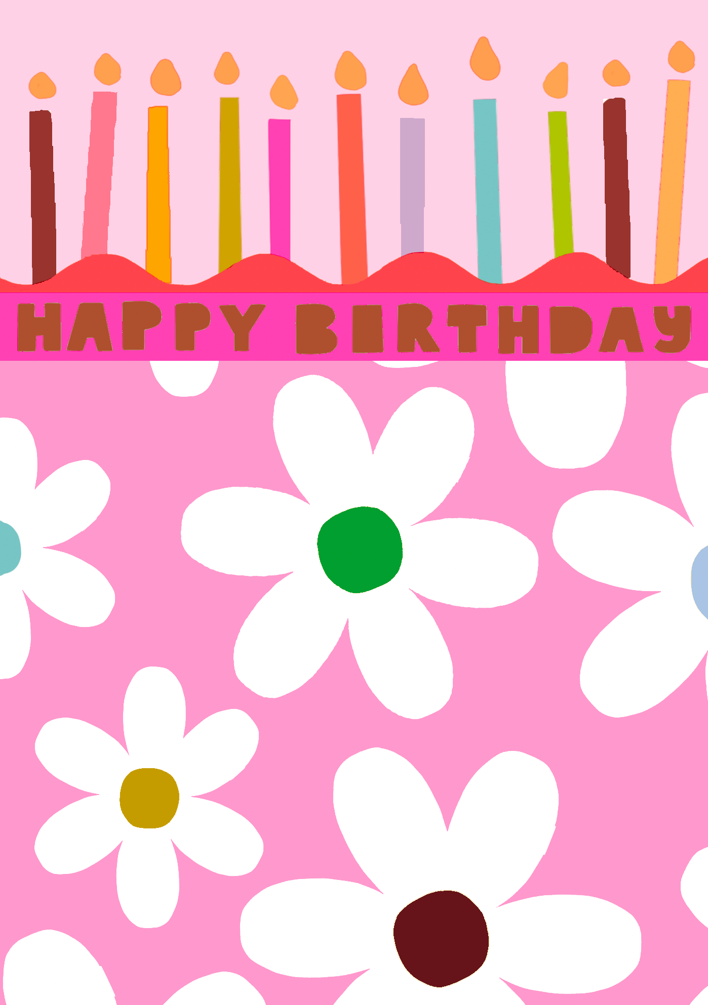 Colour Hub Big Daisies Birthday Card