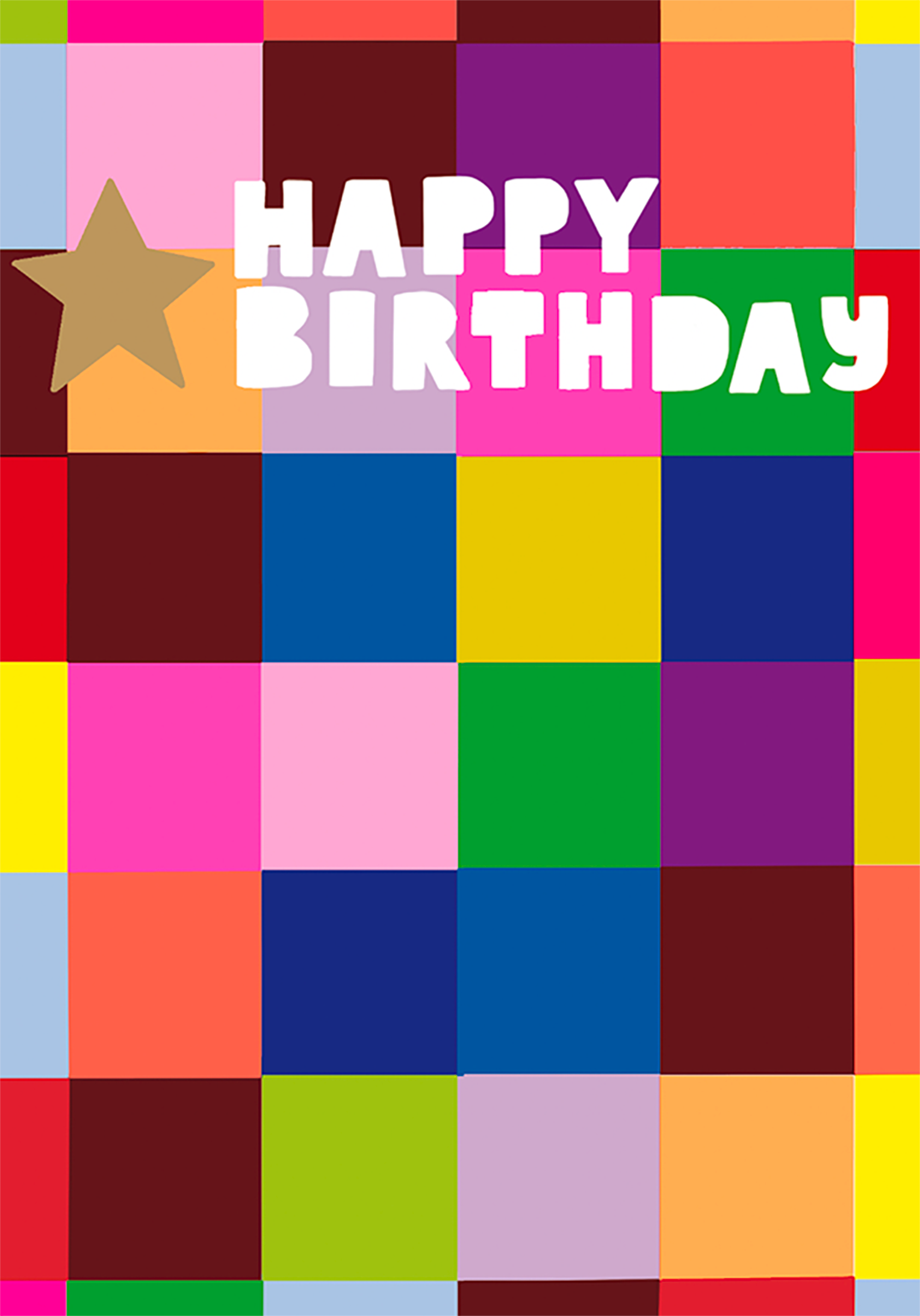 Colour Hub Big Checks Birthday Card