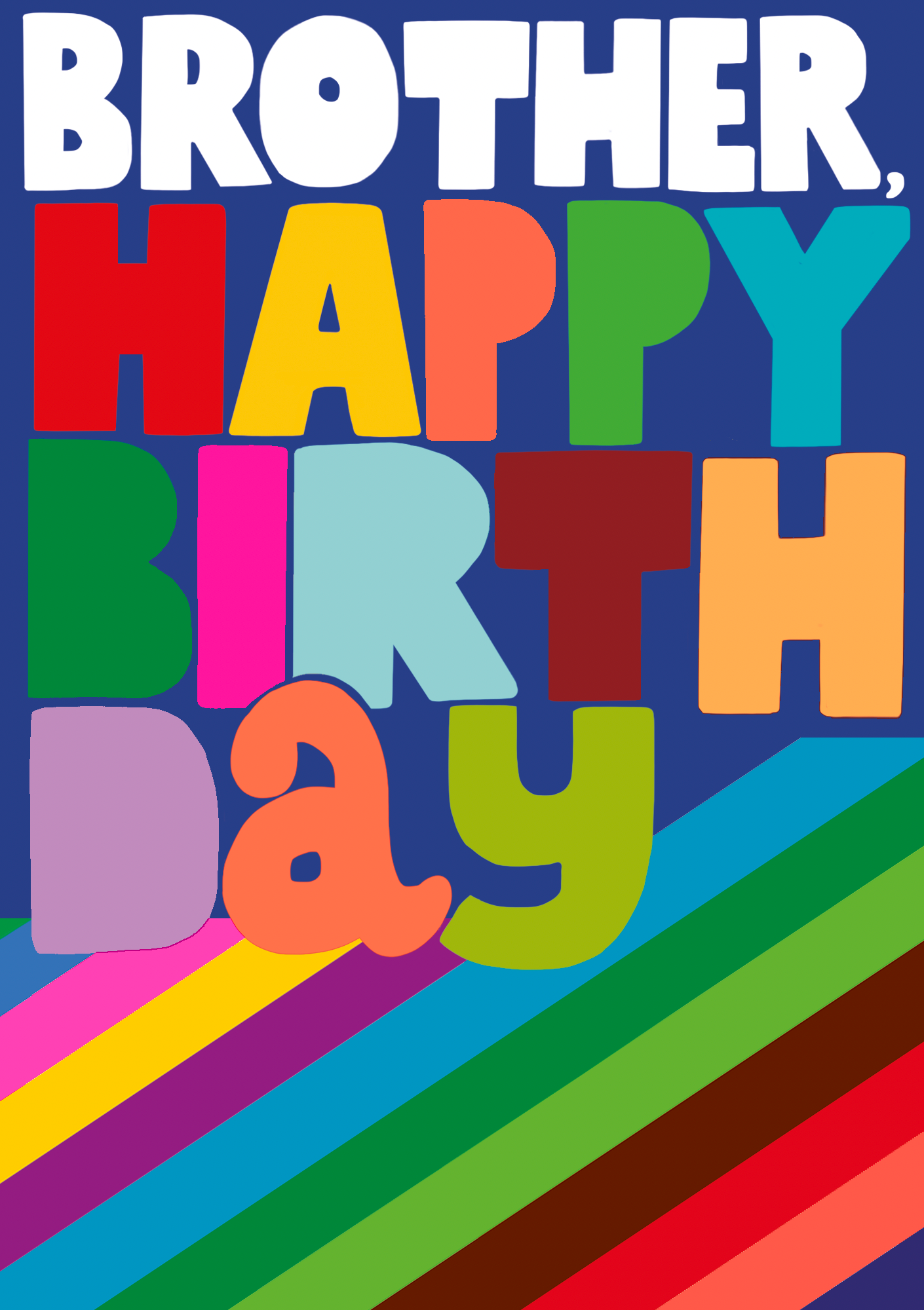 Colour Hub Brother Happy Birthday Card