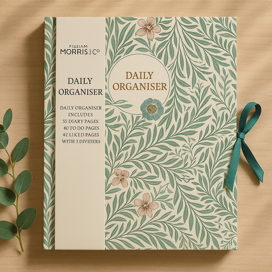 Spiral-bound aesthetic notebook with tabs and gold accents