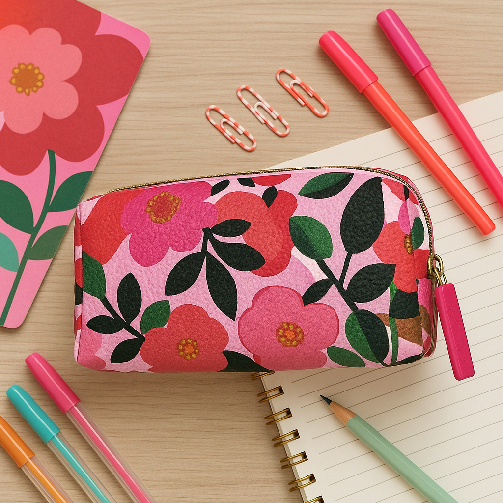 Paper Salad Floral Pencil Case – Colourful Zip Pouch for Teens, Students & Stationery Lovers