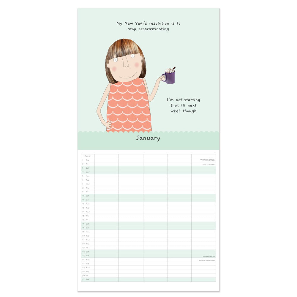 Square Family Calendar 2026