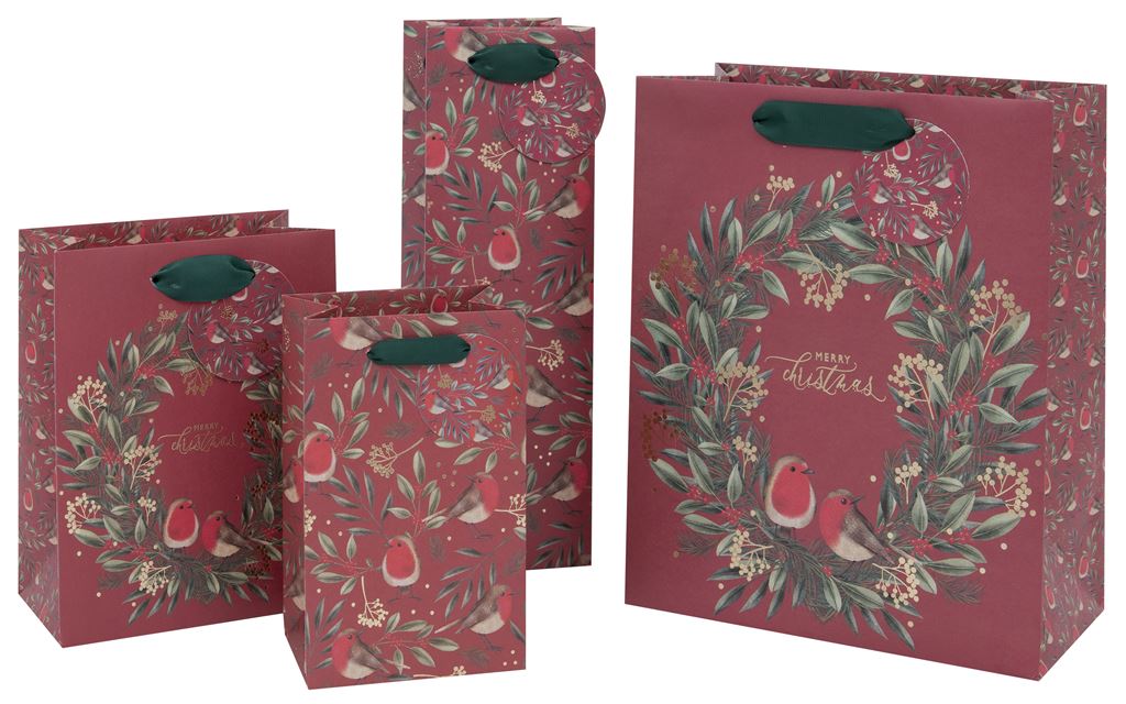 Robin Wreath Bottle Bag