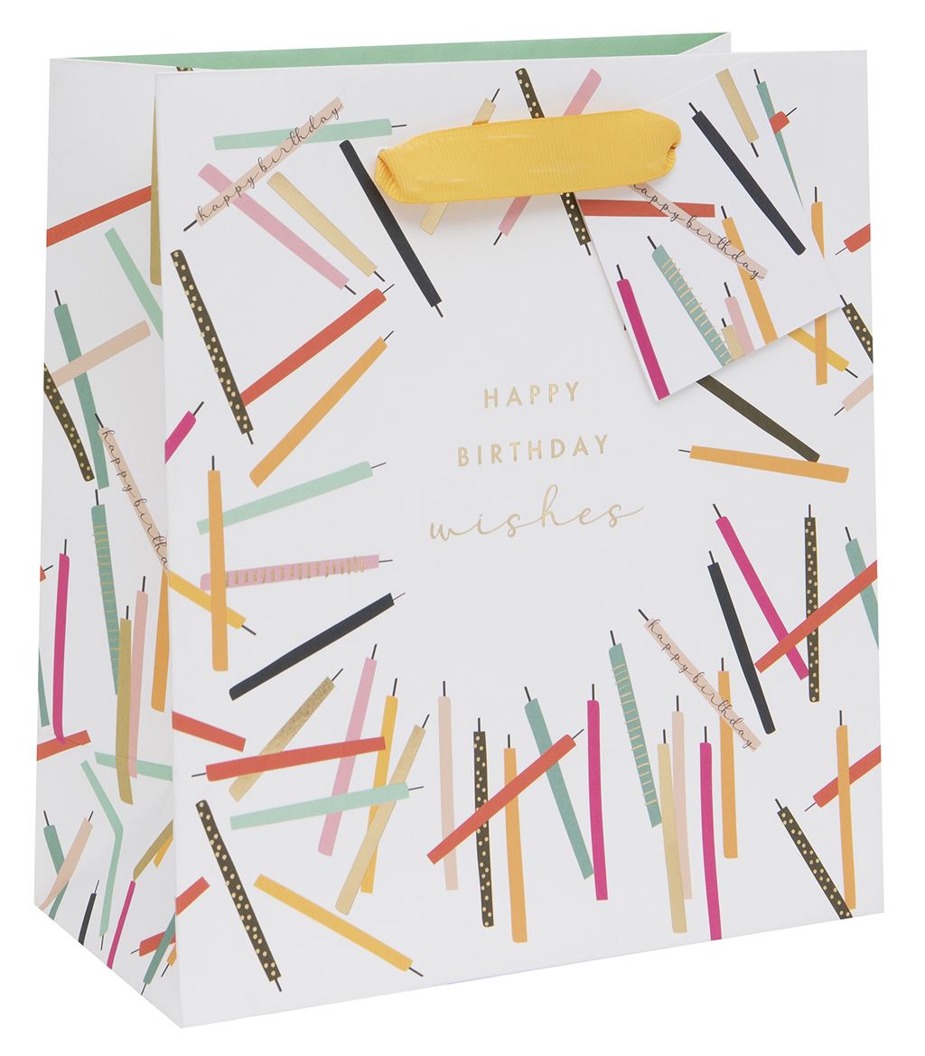 Medium Gift Bag Birthday Candles with Gift Tag