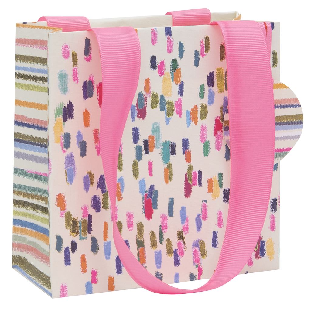 Small Gift Bag Multi Dashes with Gift Tag