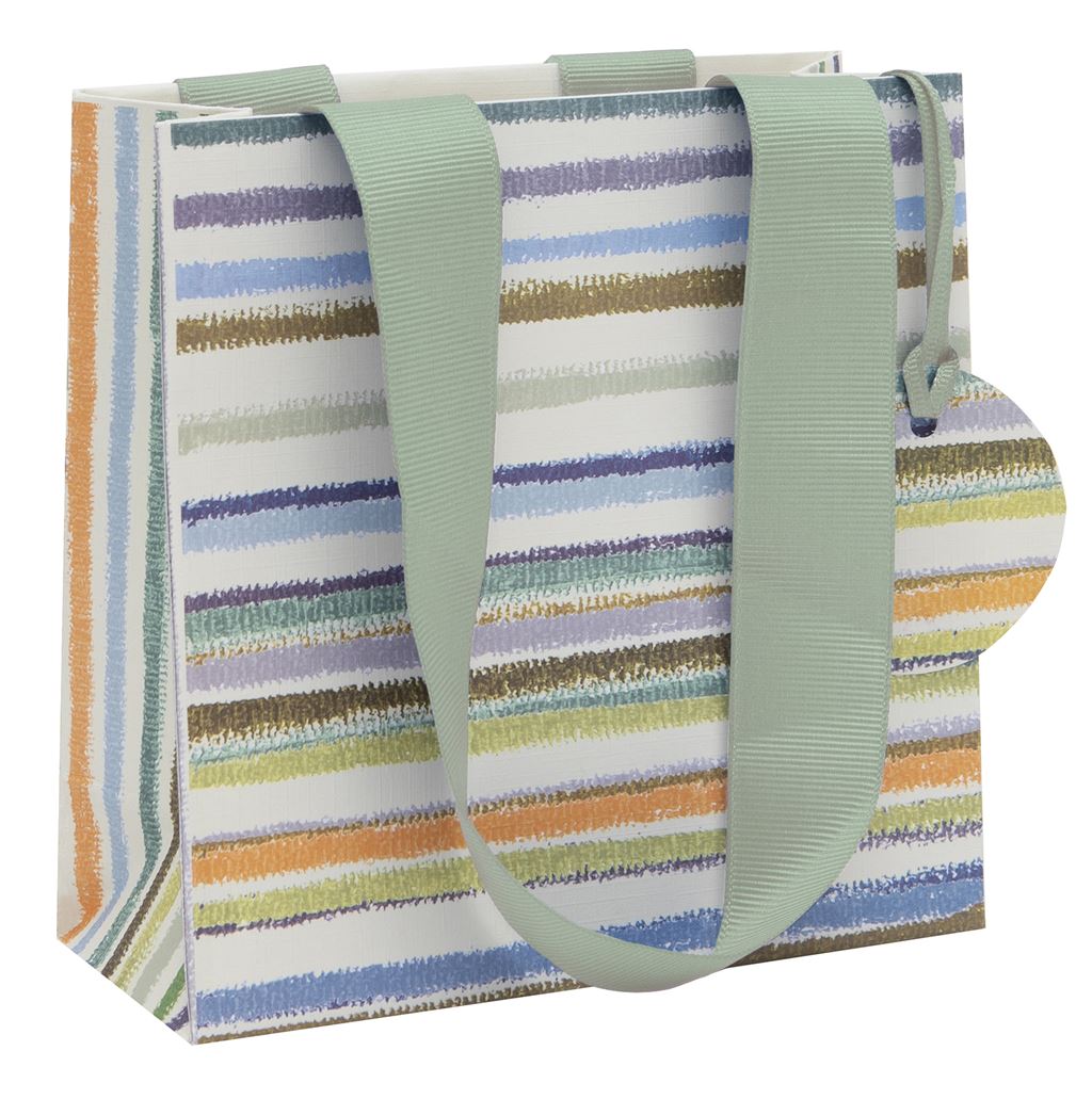 Small Gift Bag Horizontal Stripes with Gift Tag