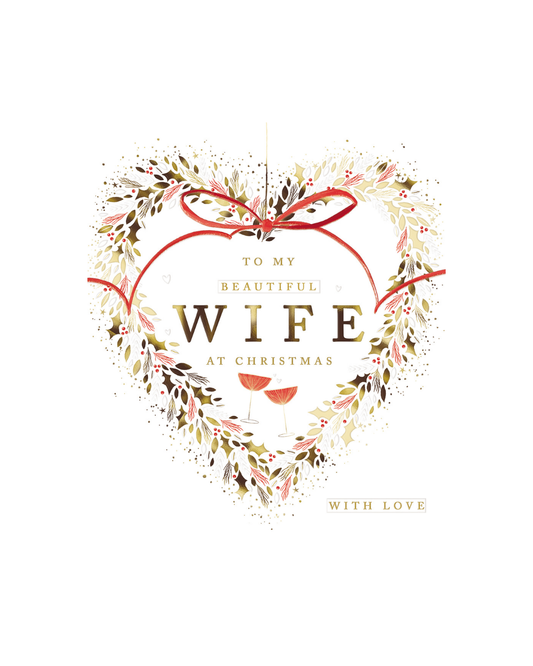 Card Hanging Heart with Ditsy Foliage Wife