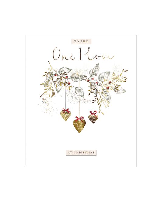 Card Hanging Hearts on Branches One I Love