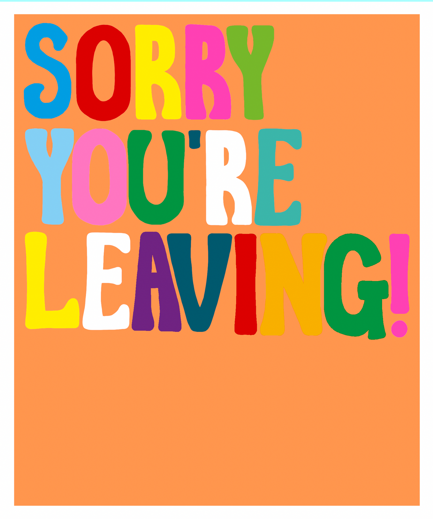 Hubky Dory Sorry You're Leaving Greeting Card