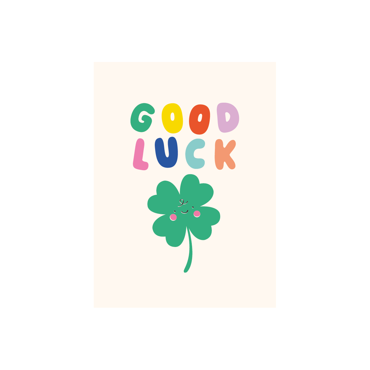 Good Luck Clover Greeting Card