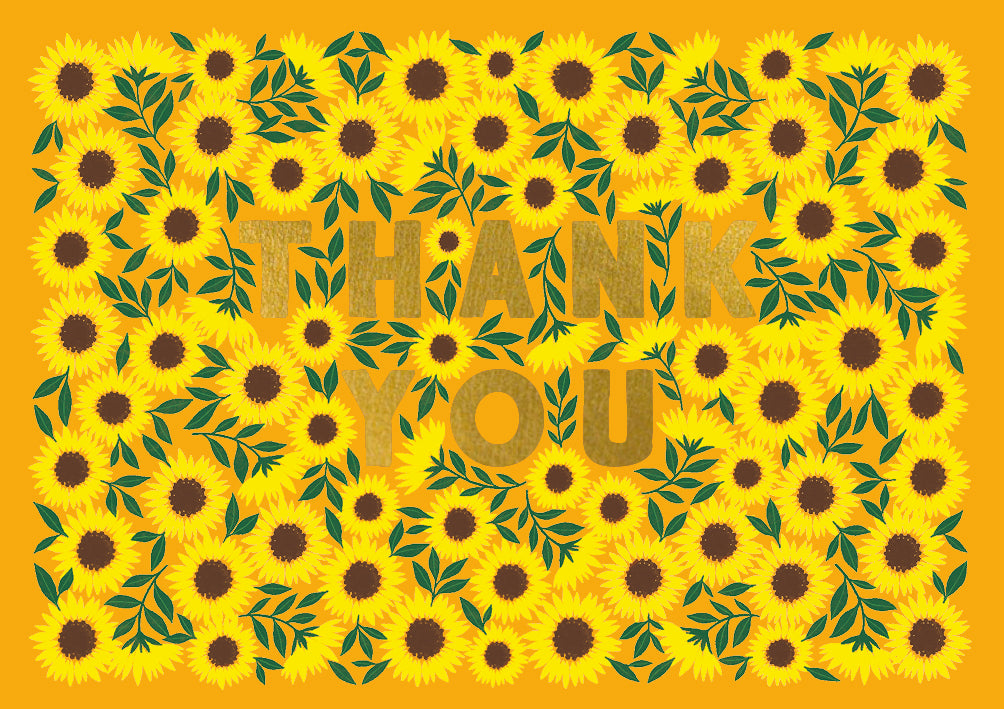 Golden Sunflowers Thank You Card