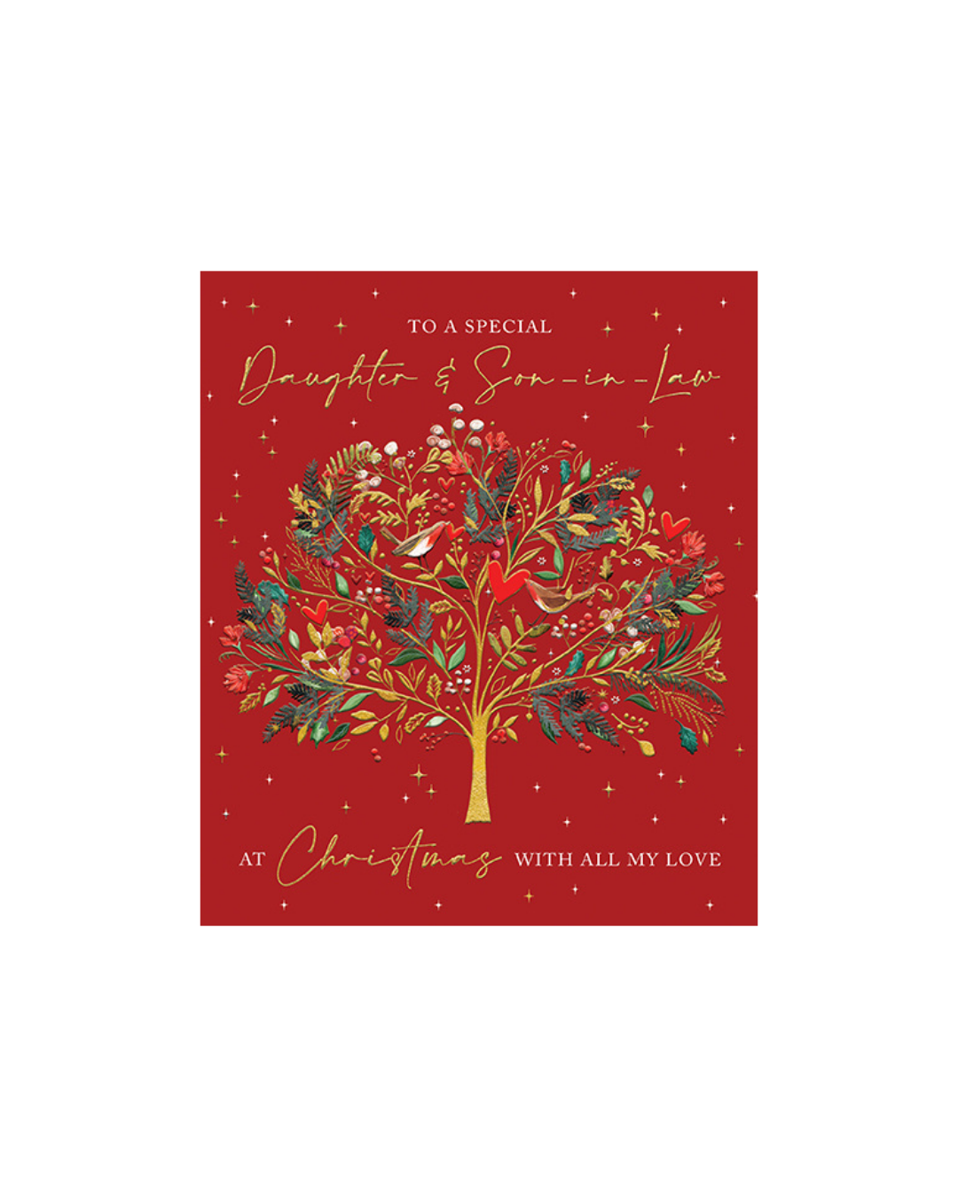 Card Christmas Love Birds Daughter and Son Inlaw