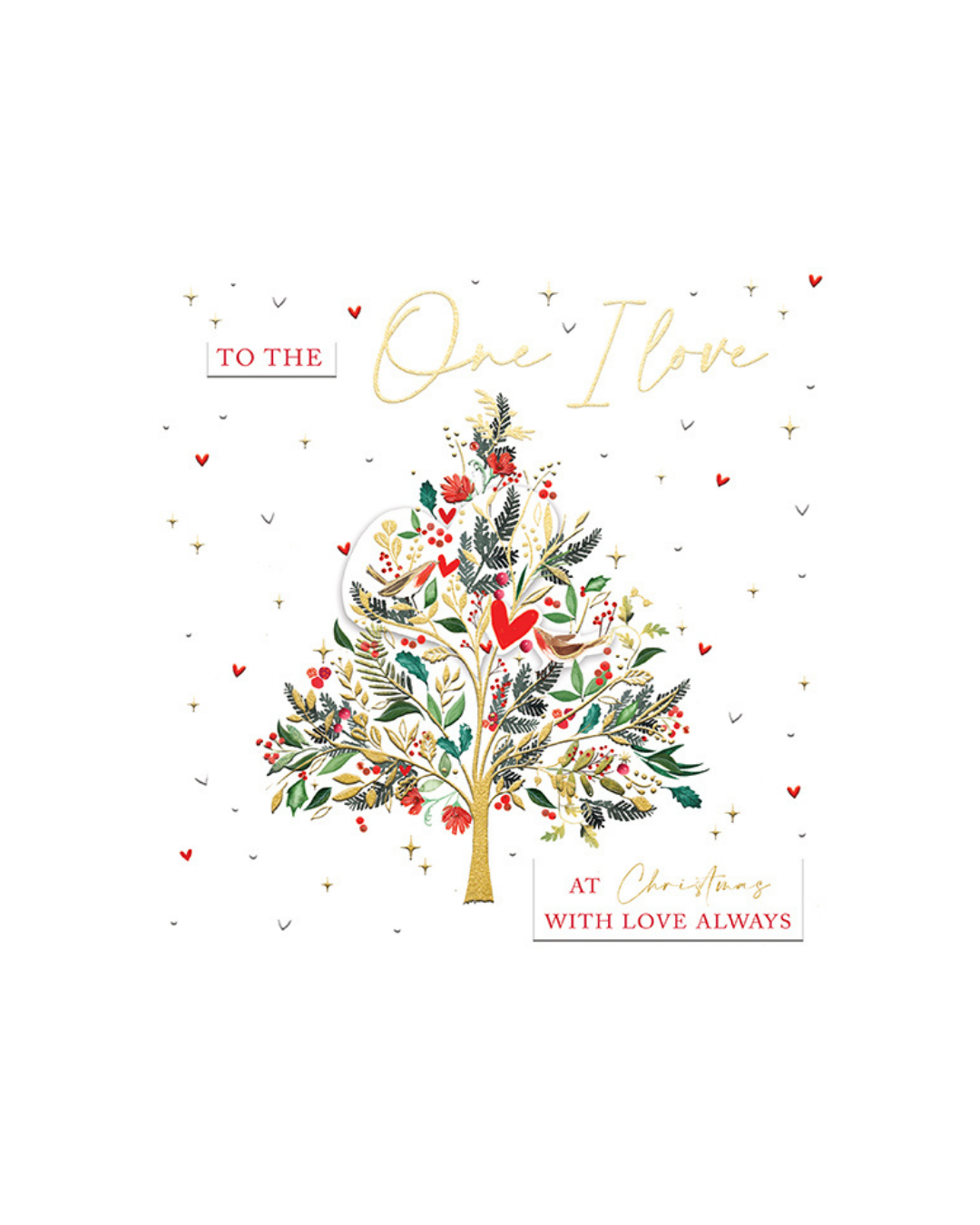 Card Festive Love Birds One I Love