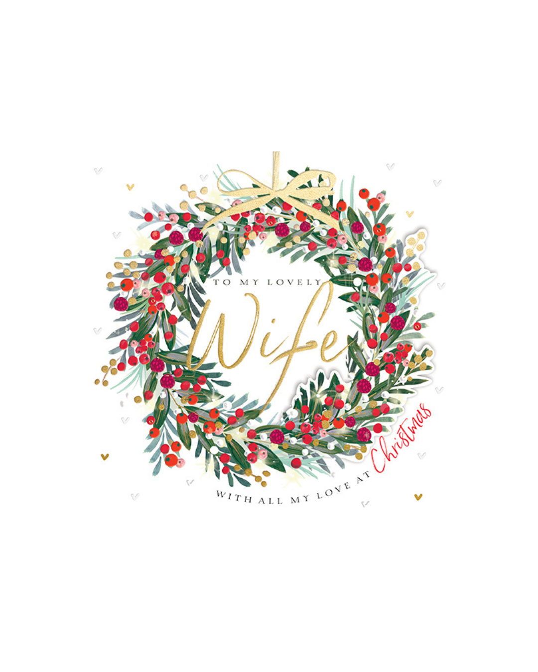 Card Berry Wreath Wife