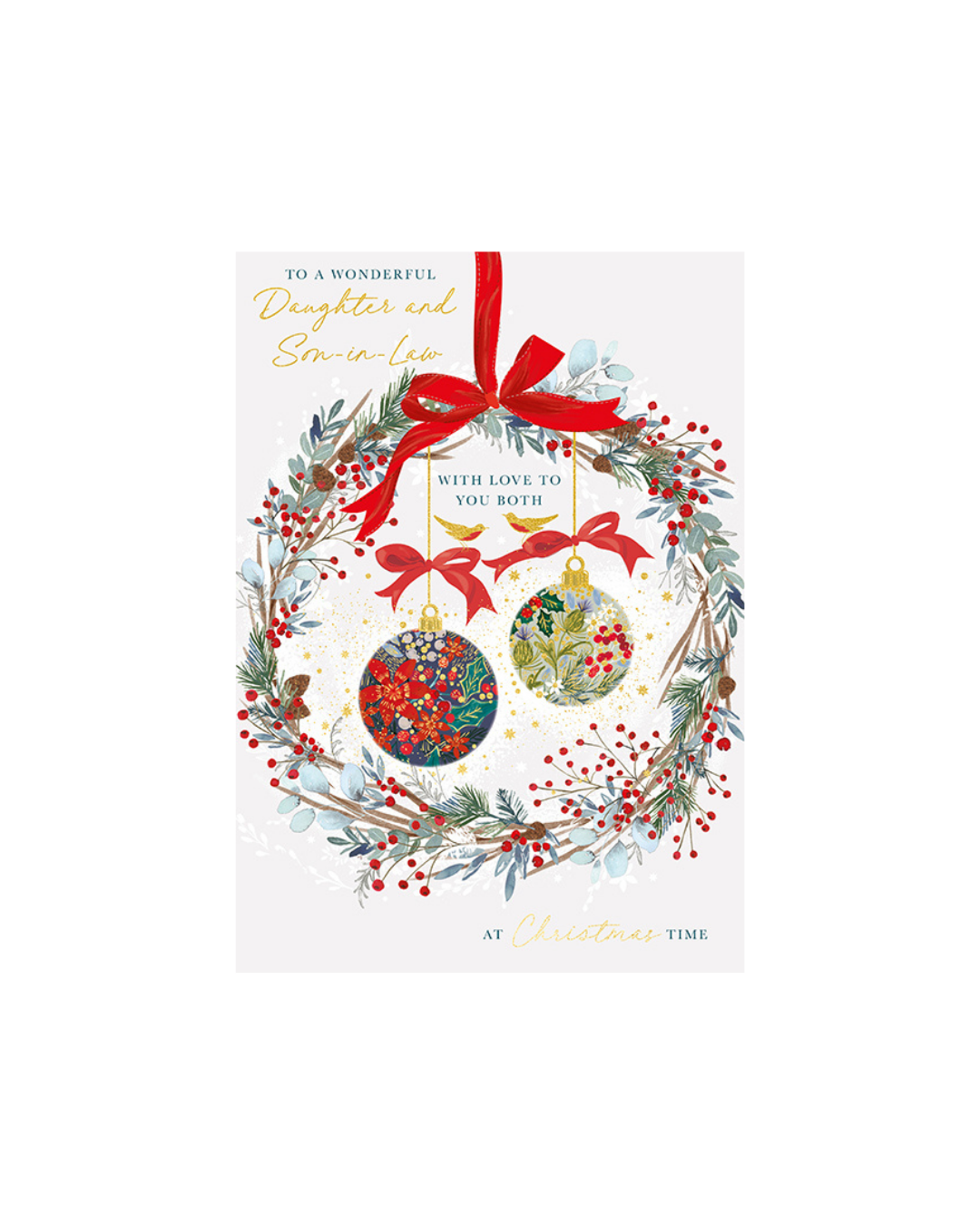 Card Bauble Wreath Daughter & SIL