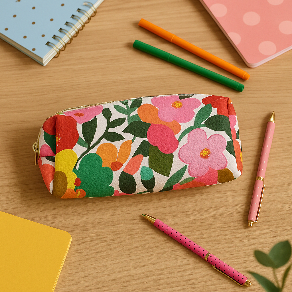 Paper Salad Floral Pencil Case – Colourful Zip Pouch for Teens, Students & Stationery Lovers