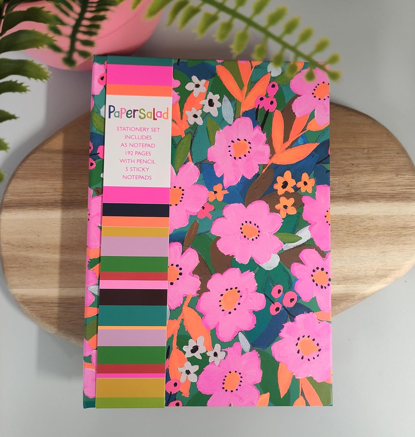 Paper Salad Stationery Gift Set – Notebook, Sticky Notes & Pencil | Bold & Colourful Desk Essentials