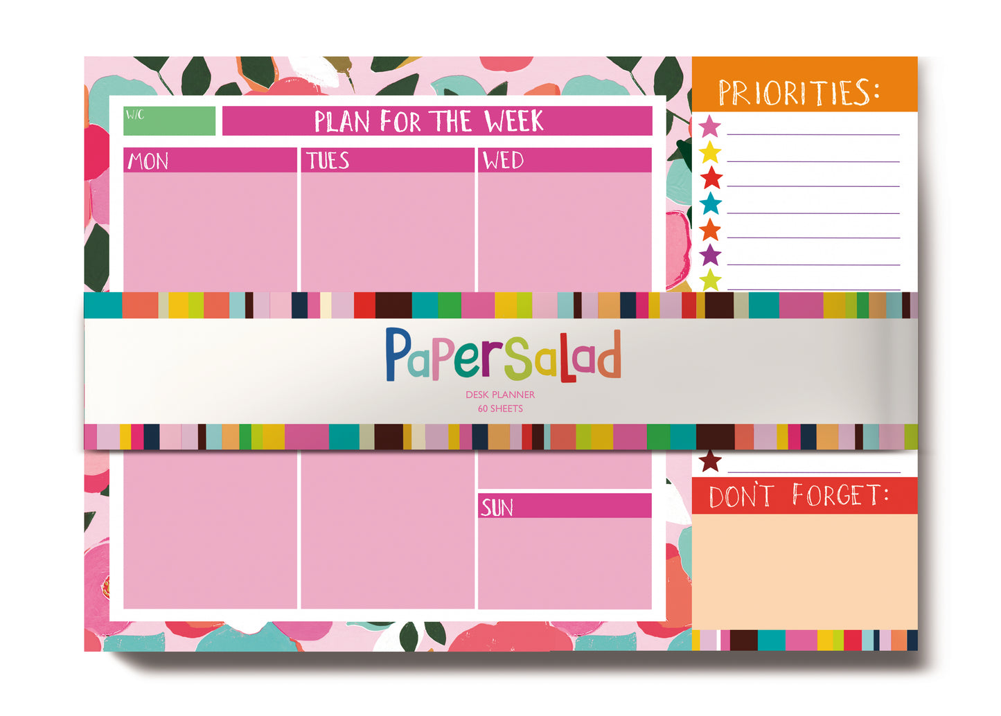 PaperSalad Weekly Desk Planner – 52 Tear-Off Sheets | Fun Aesthetic Organiser Pad
