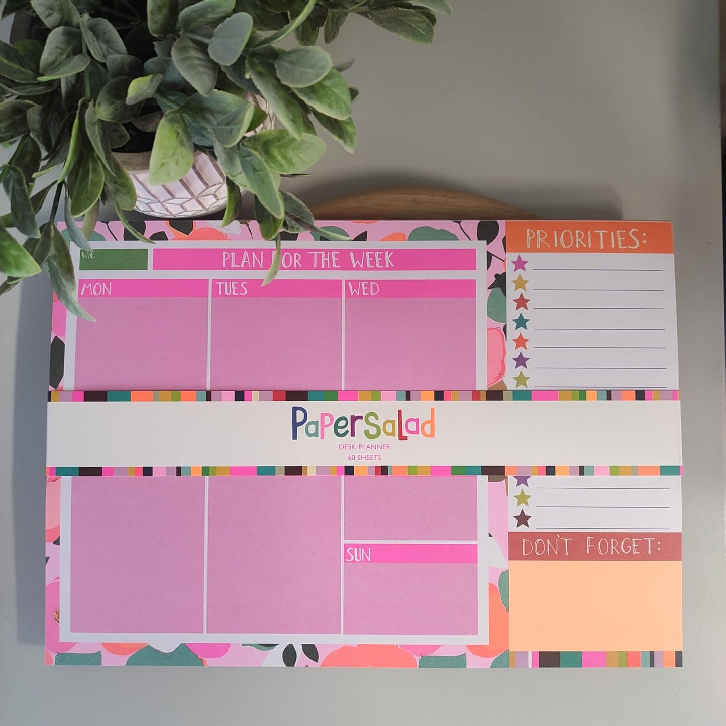 PaperSalad Weekly Desk Planner – 52 Tear-Off Sheets | Fun Aesthetic Organiser Pad