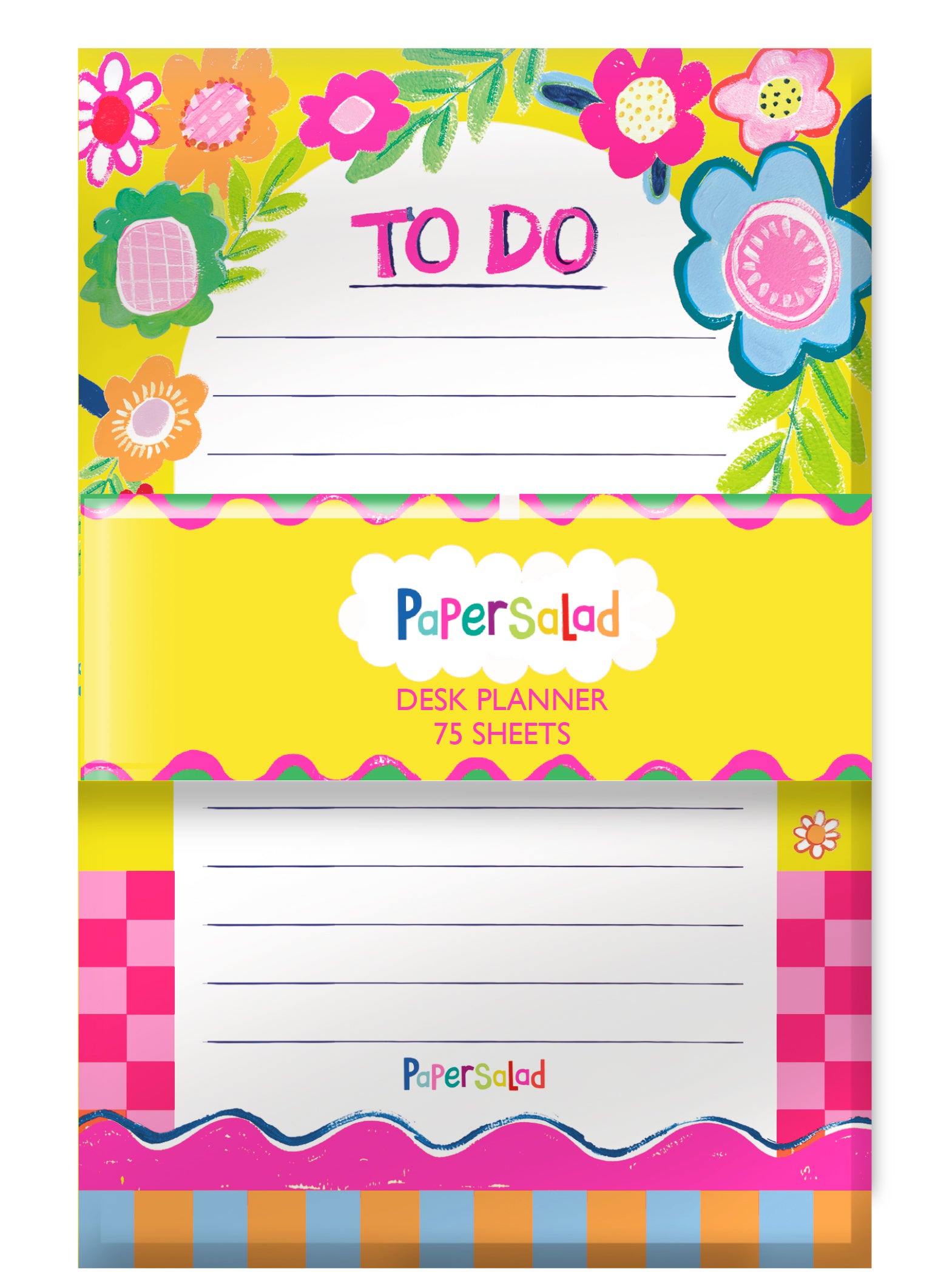 PaperSalad colourful to-do list pad with floral design – perfect for teens and students