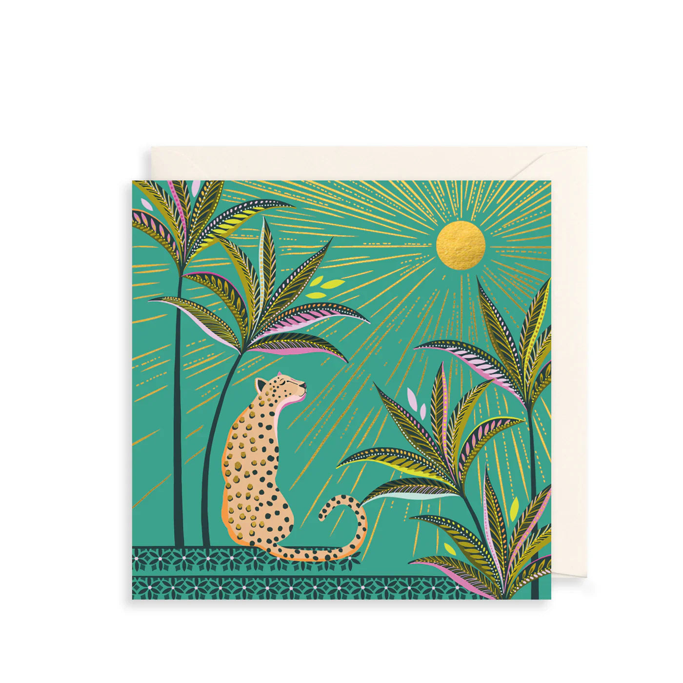 Cheetah and Sun Card