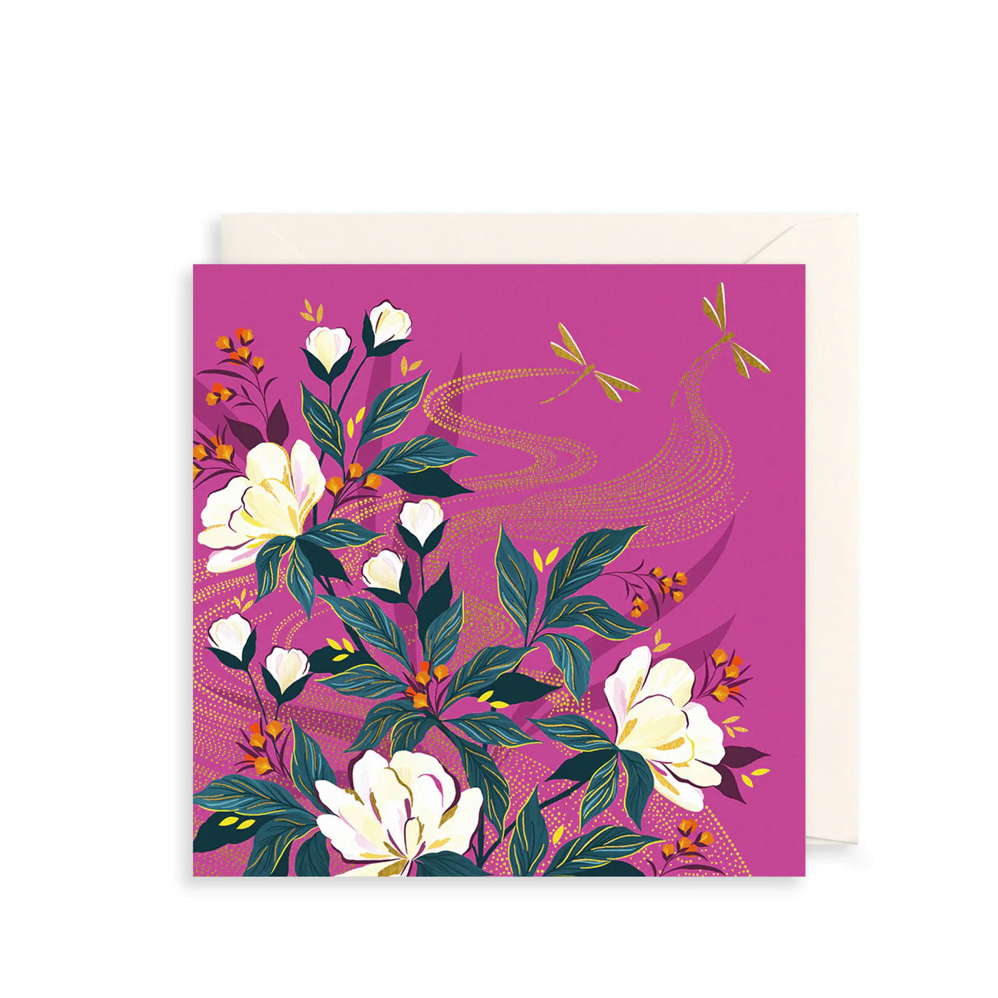 Pink Floral and Dragonflies Sara Miller Card