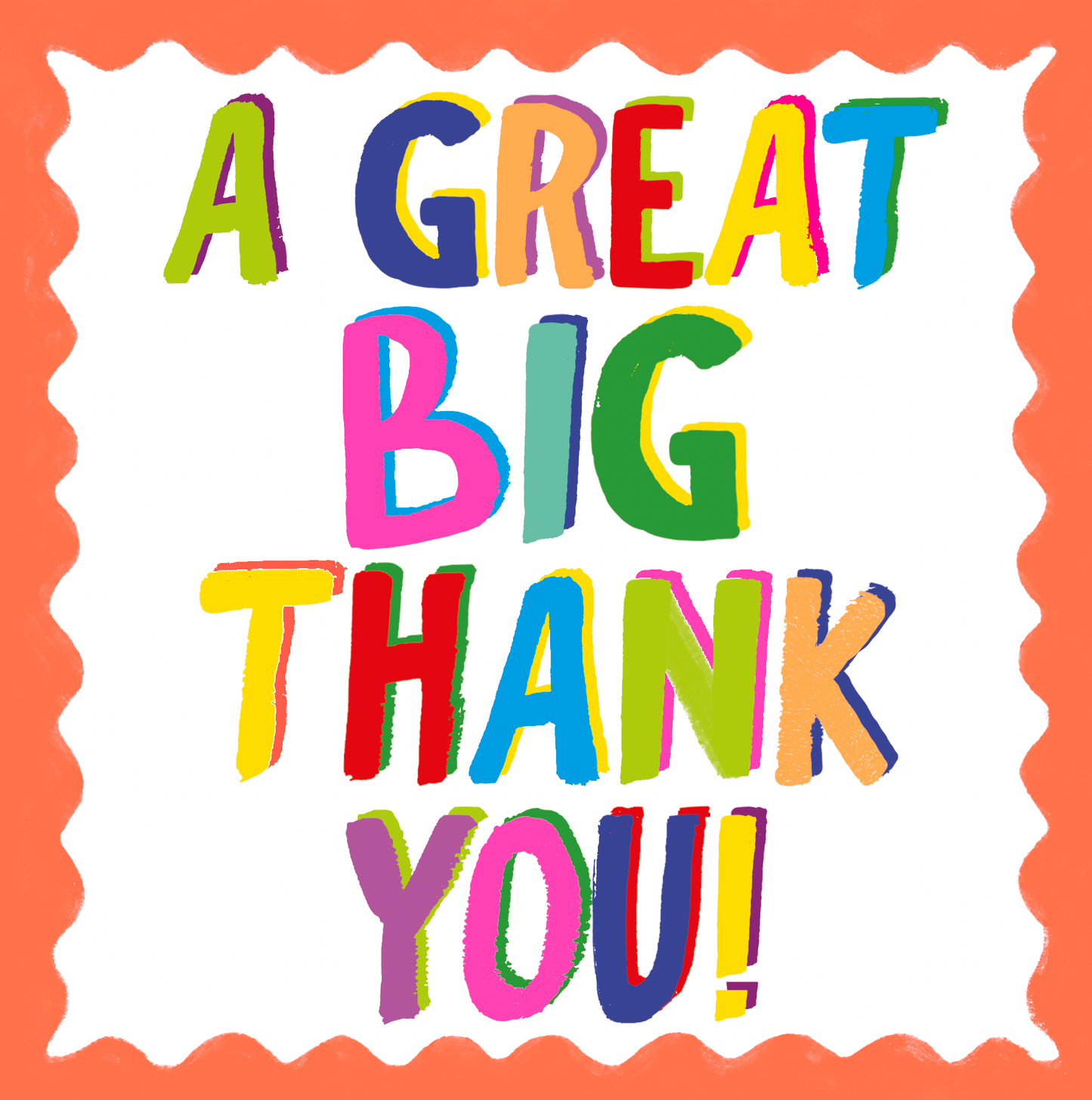 Say it Bright Big Thank You Greeting Card
