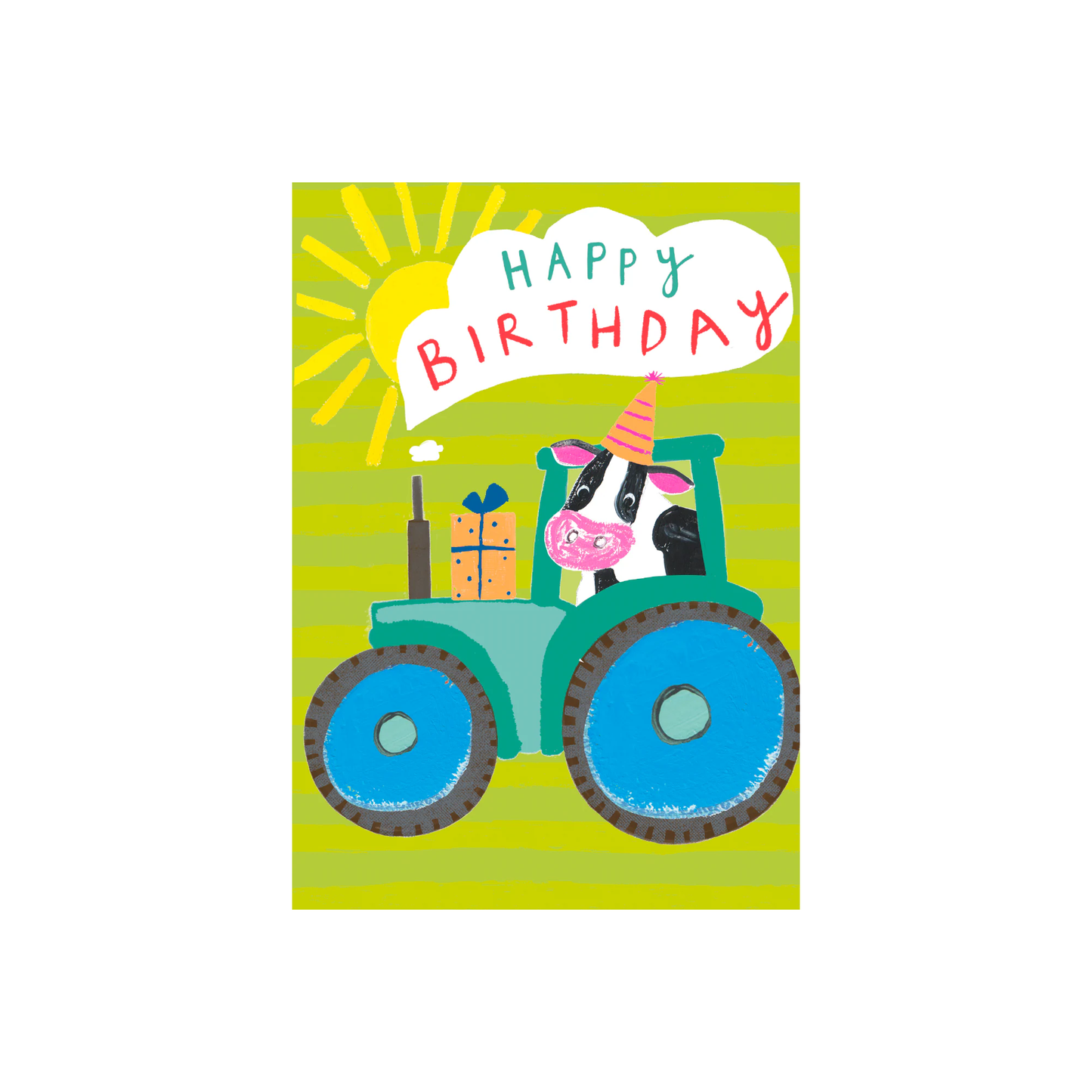 Party Tractor Happy Birthday Card
