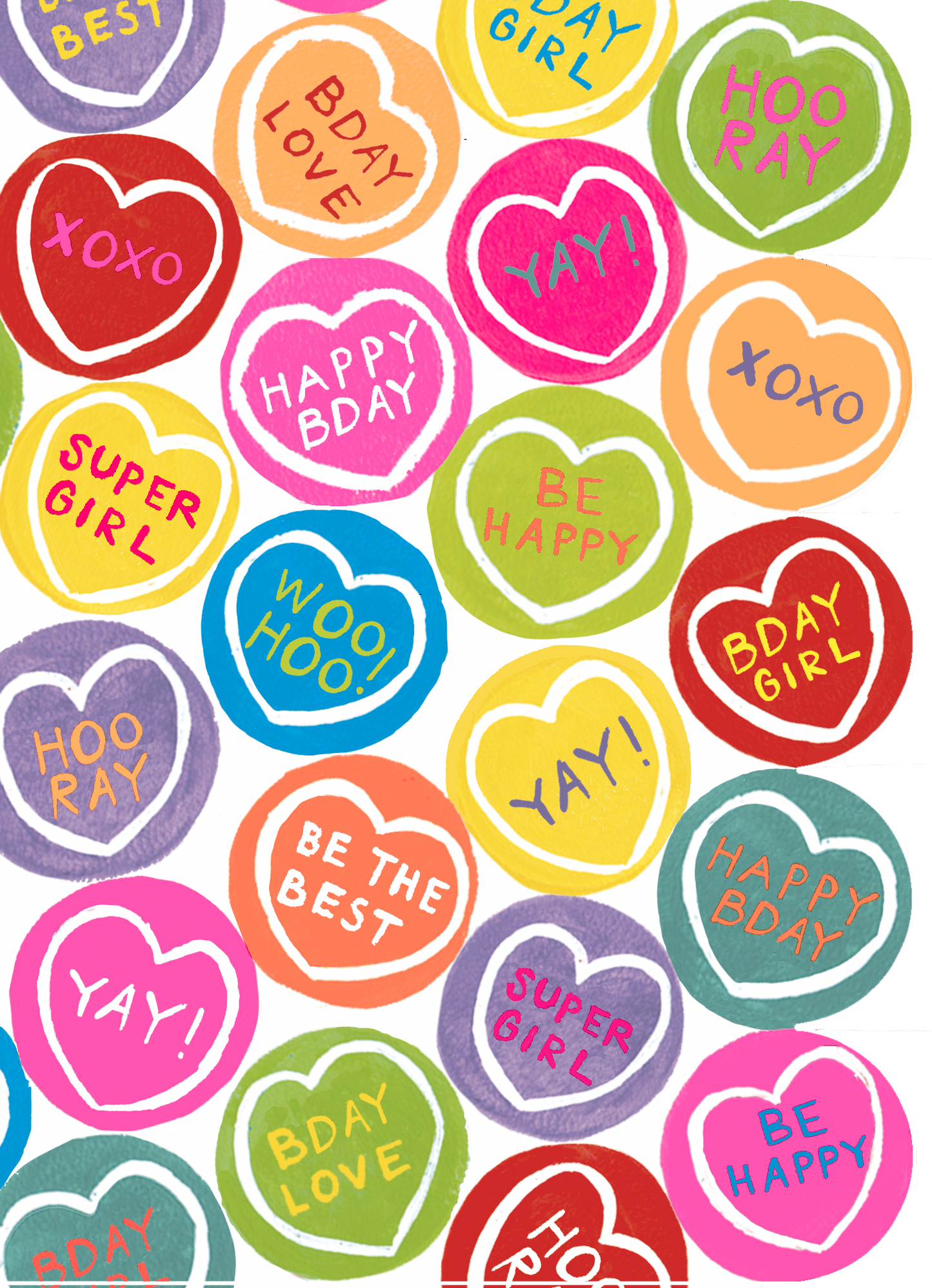 Sunshine Love Hearts Birthday Card
