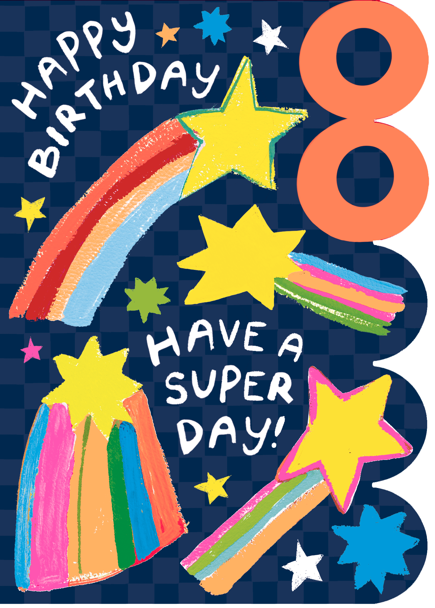 Sunshine Age 8 Shooting Stars Birthday Card