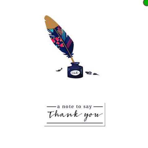 A note to say Thank you
