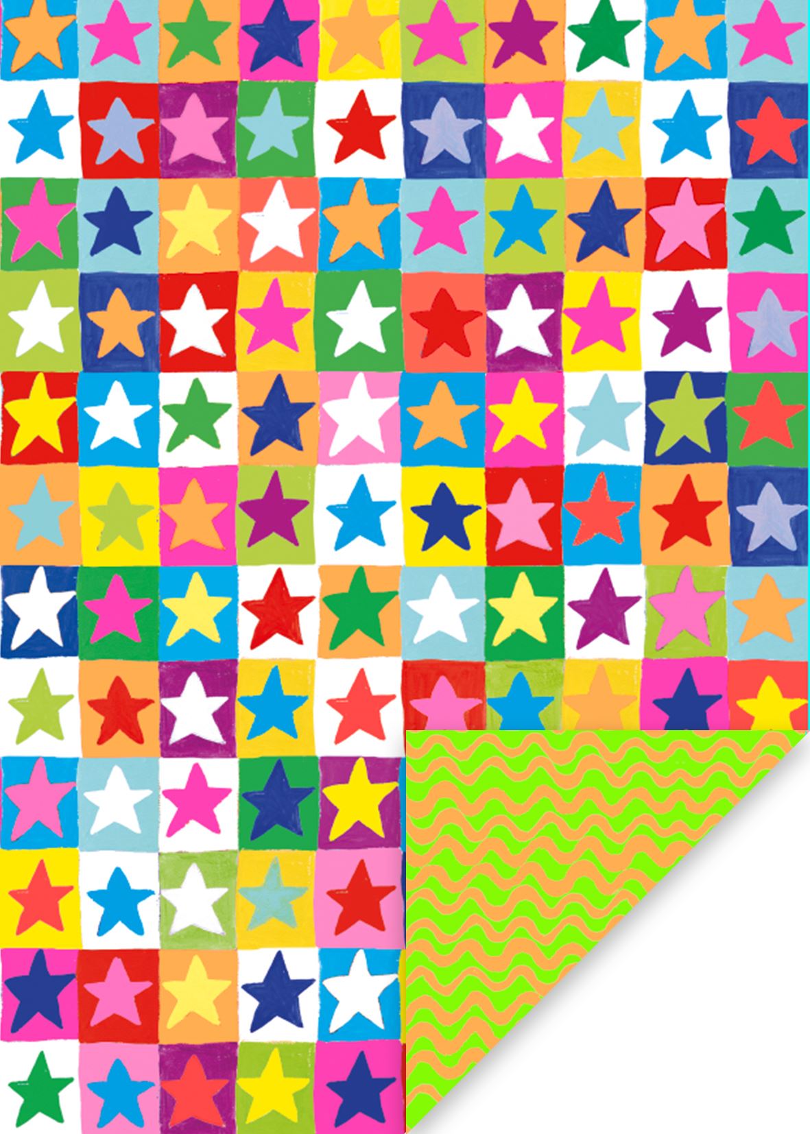 Neon Stars Flat Wrap