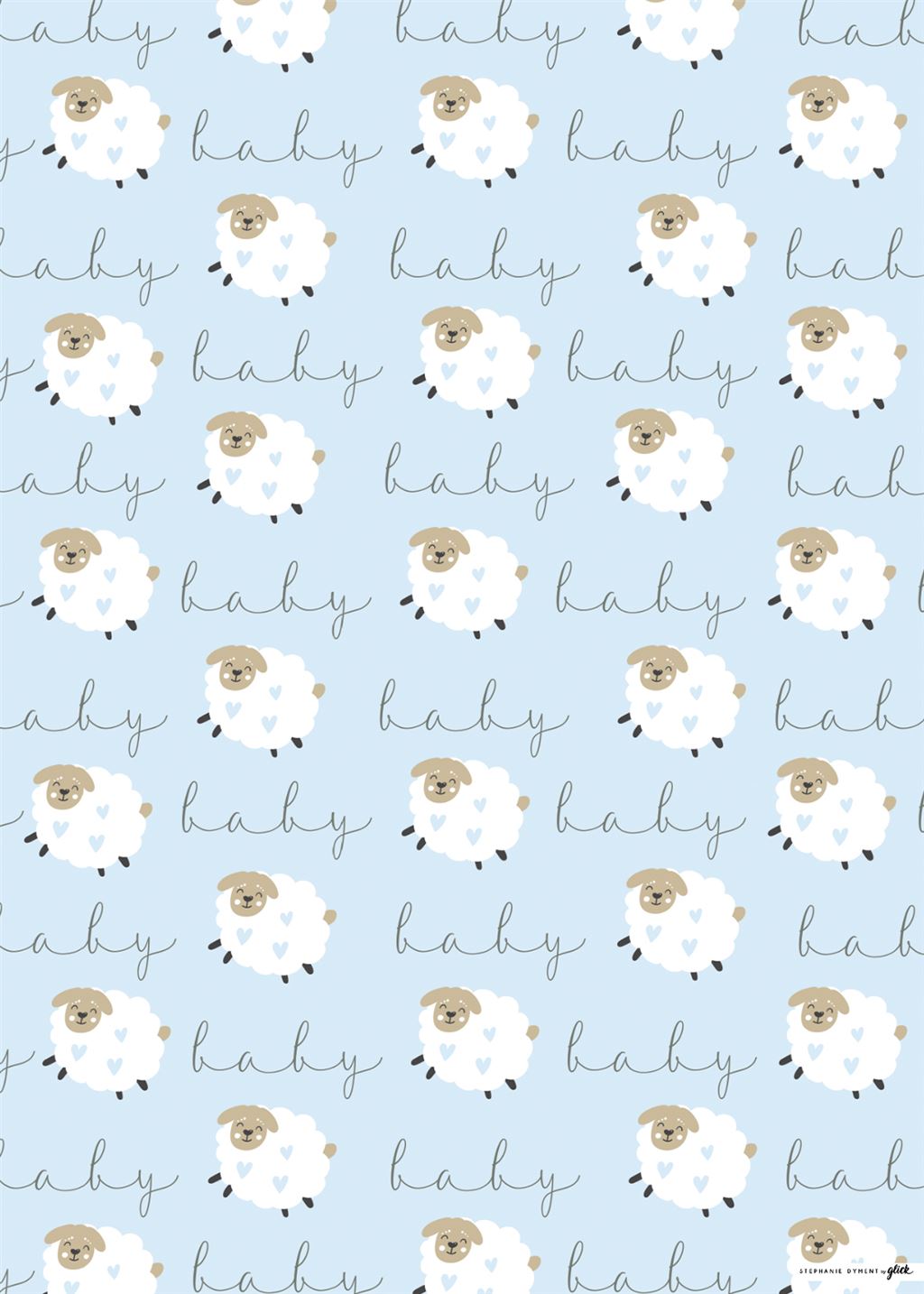 Baby Boy Lambs Gift Wrap