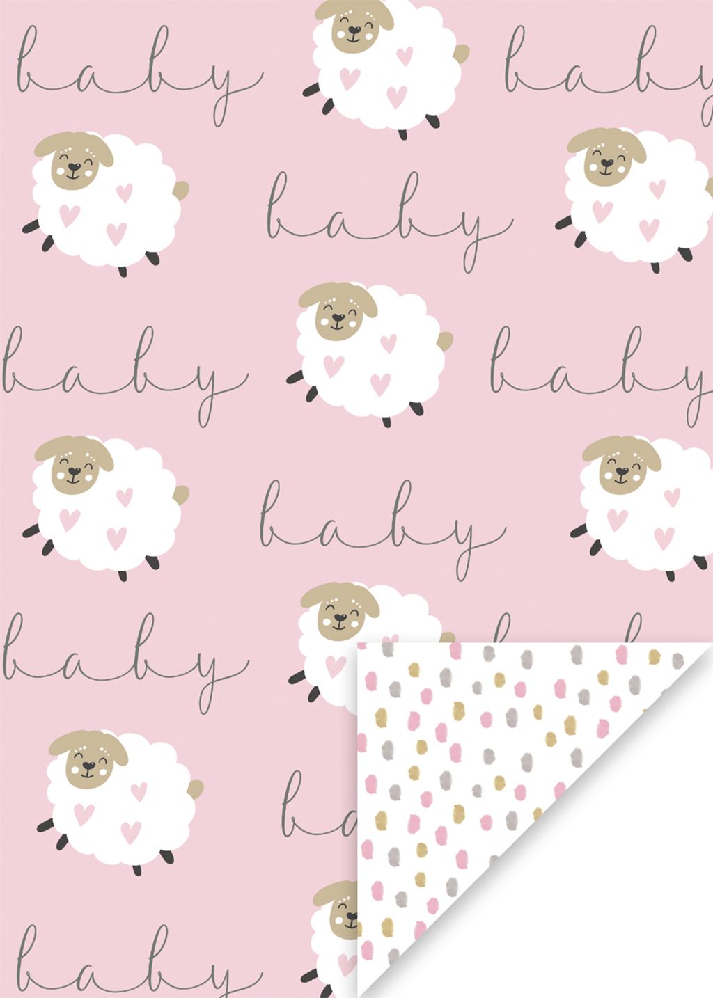 Baby Girl Lambs Gift Wrap