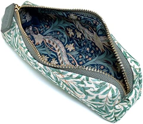 Morris & Co. Slim Pencil Case – Willow Boughs Design | Zippered Fabric Pouch for Pens & Stationery