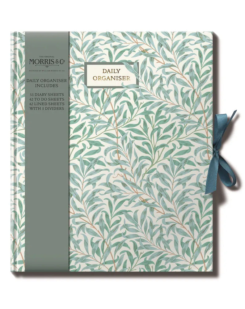 Morris & Co. Daily Organiser – Elegant Botanical Planner with Ribbon Tie