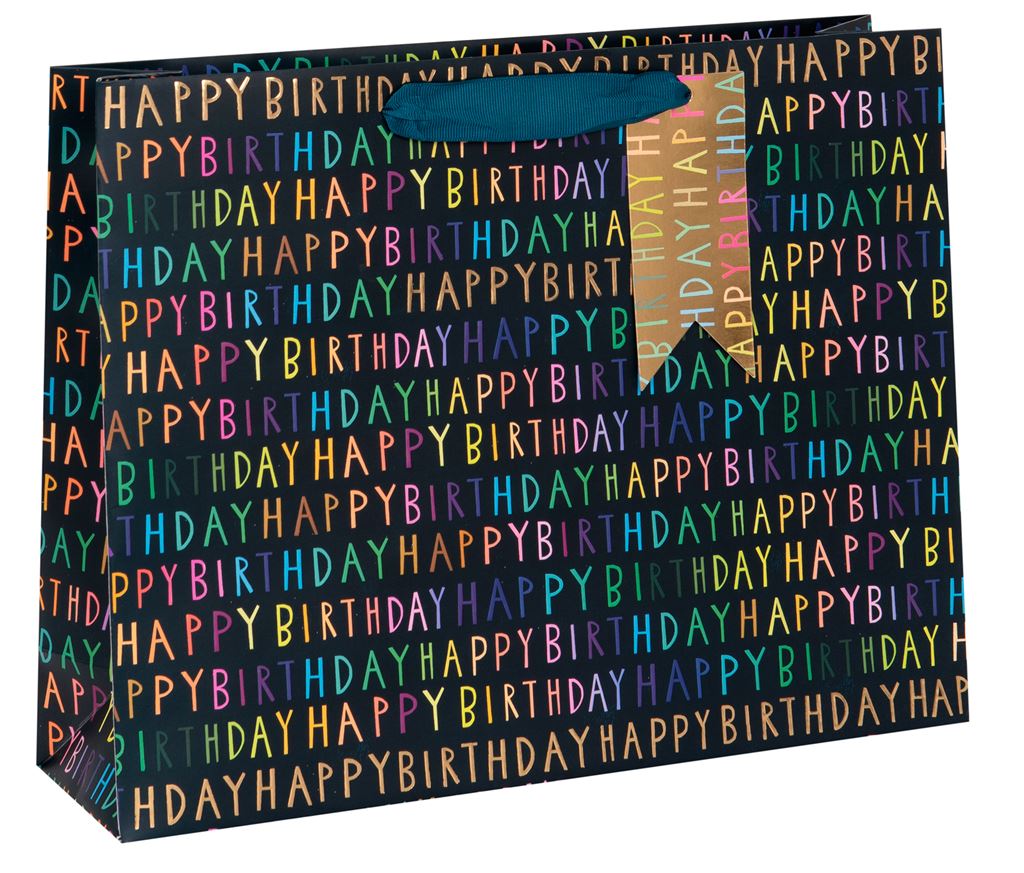 Landscape Happy Birthday Black Neon