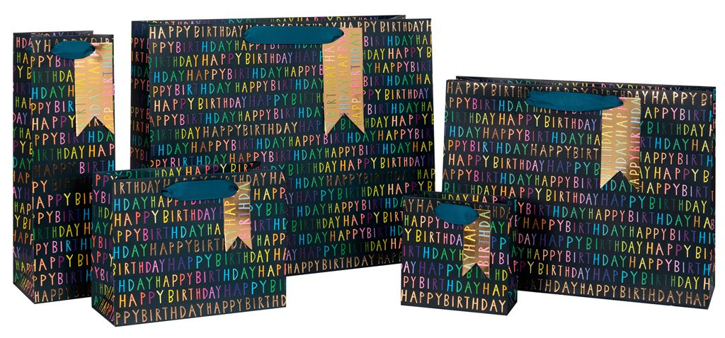 Landscape Happy Birthday Black Neon