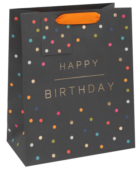 Large Gift Bag Birthday Spots with Gift Tag
