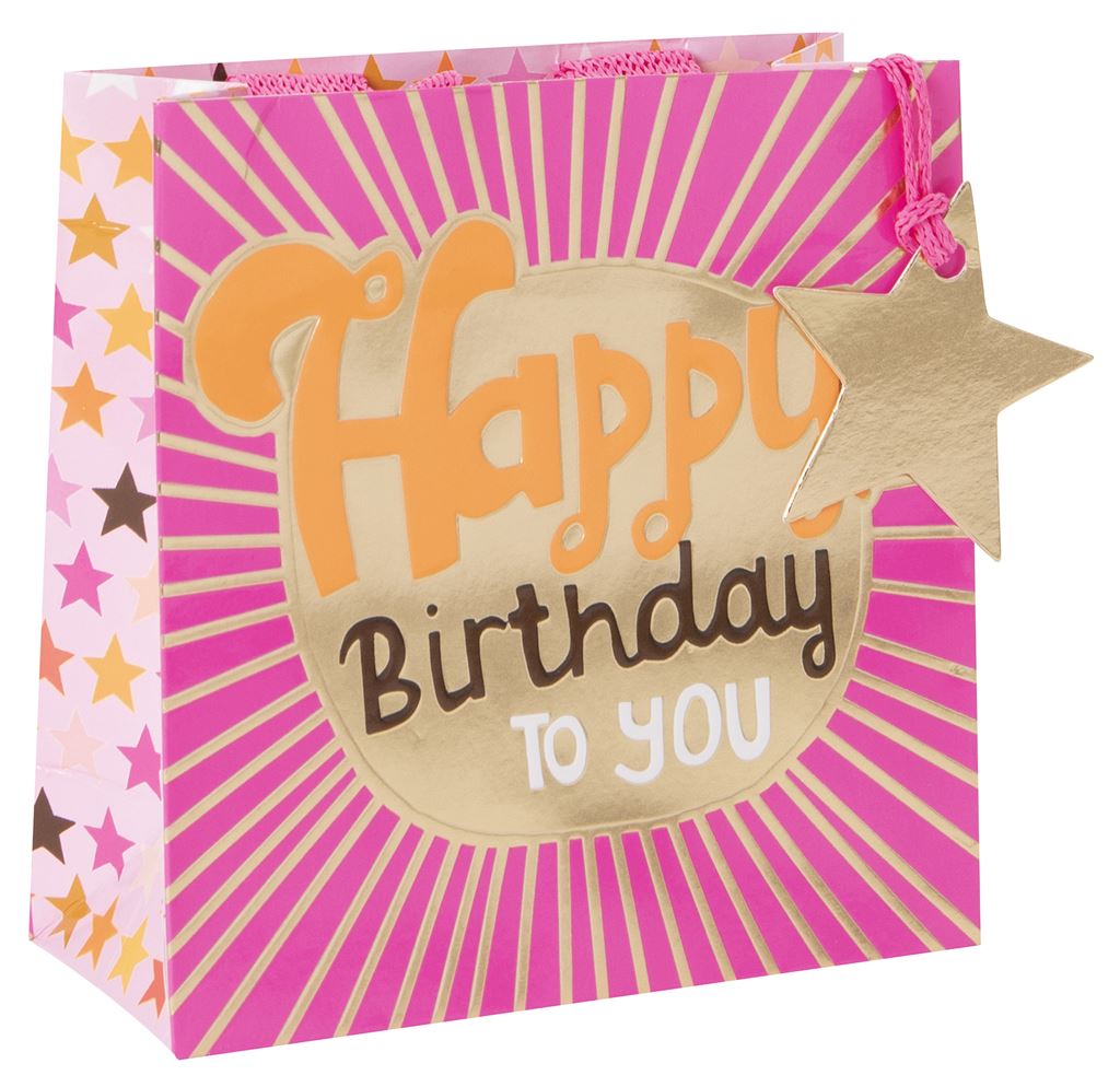 Small Gift Bag Birthday Rays with Gift Tag