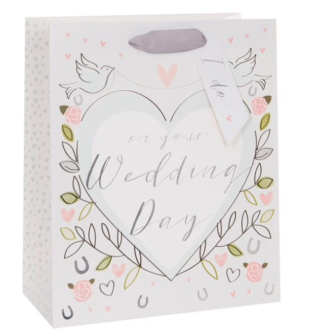 Large Gift Bag Wedding Day with Gift Tag