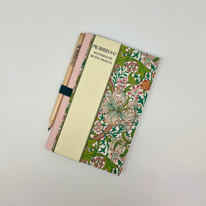 William Morris Mini Notebook & Pencil Set - Elegant and Compact