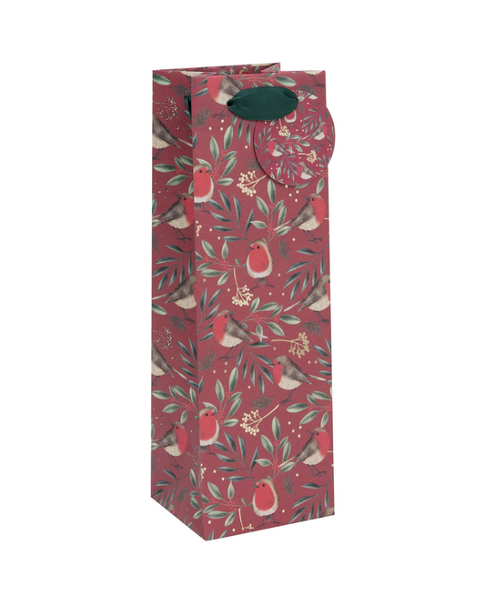 Robin Wreath Bottle Bag