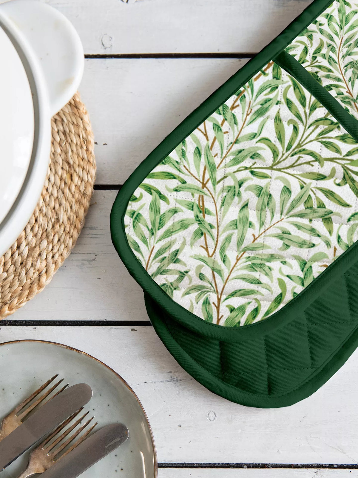 Willow Bough Organic Cotton Double Oven Gloves
