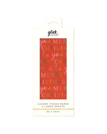 Tissue Exquisite Merry Christmas Red